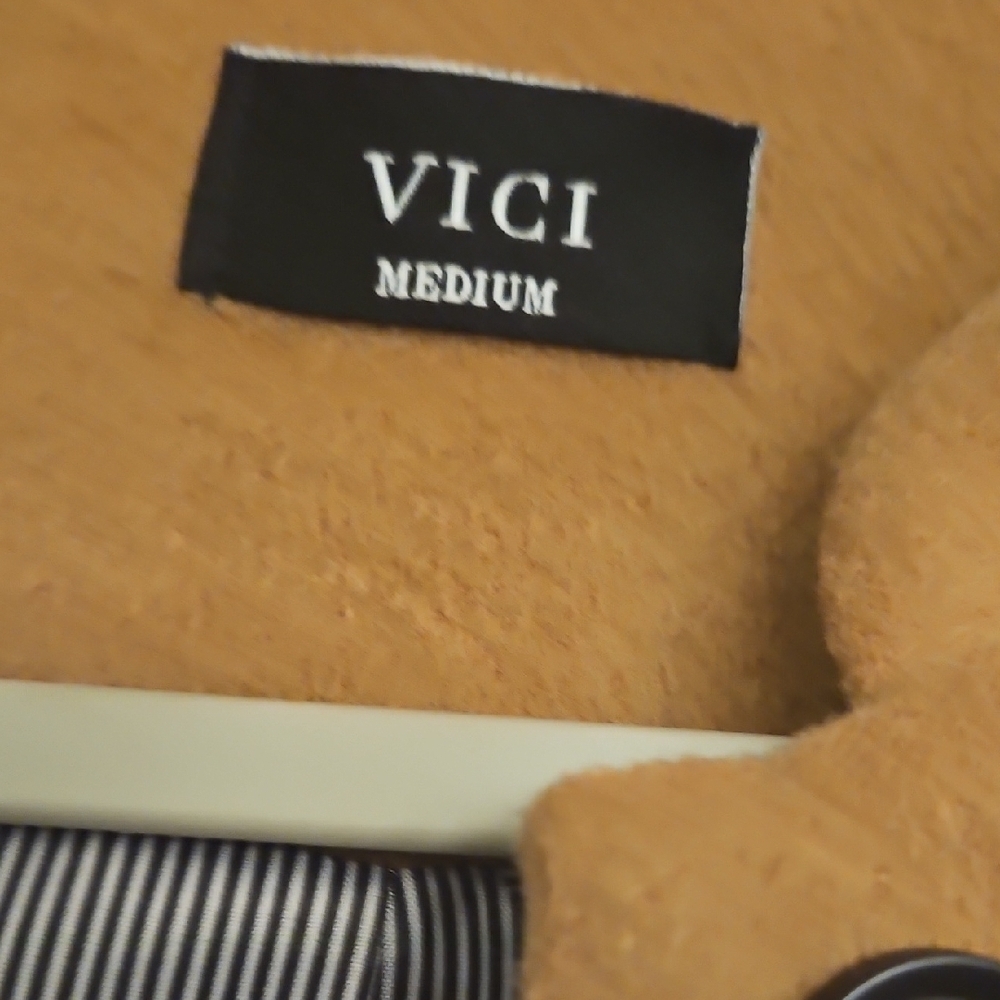Vici Camel and Charcoal Teddy Jacket - Picture 2 of 5